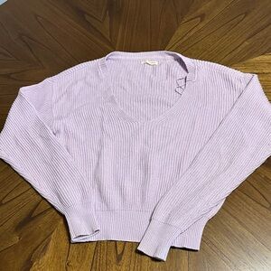 La Hearts Lavender V-Neck Ribbed Sweater